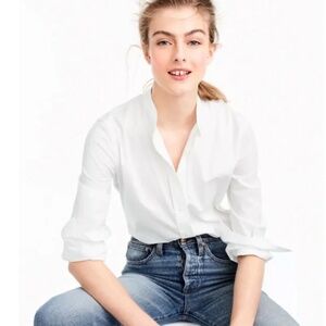 J. Crew white button down body suit